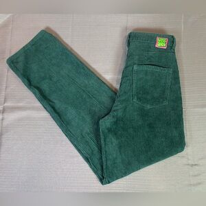 Empyre Corduroy Pants Womens Green Straight Leg Skate Y2K Streetwear Size 0